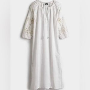 J Crew White Eyelet Maxi Caftan Coverup Dress